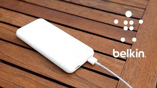 Charge with Lightning using Belkin’s new BOOST↑CHARGE™ Power Bank 10K with Lightning Connector [upl. by Ahsircal252]