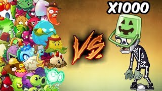 PvZ 2 Hack  1000 CaraCubo de Halloween vs Todas las Plantas  1000 Parkas con Cubo [upl. by Kery899]