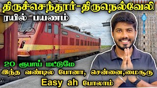 ️‍🔥செம்ம CONNECTING  TIRUCHENDUR TO TIRUNELVELI TRAIN TRAVEL VLOG  MATHANS JOURNEY TRAIN VLOG [upl. by Lleznov]