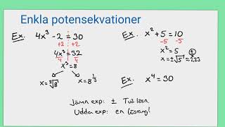 Matematik 2 POTENSEKVATIONER [upl. by Carrington444]