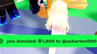 I DONATED 2K ROBUX IN PLS DONATE [upl. by Niamert]