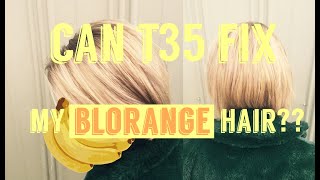 CAN WELLA T35 TONER MAKE MY YELLOWORANGE HAIR BLONDE [upl. by Rebane]