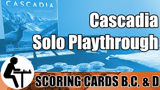 Cascadia Solo Playthrough Scoring Cards B C amp D [upl. by Yelsew]