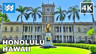 4K Downtown Honolulu in Oahu Hawaii USA  Walking Tour amp Travel Guide 🎧 Binaural City Sound [upl. by Raji]