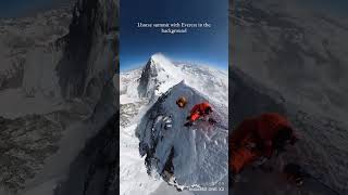 This is what the Lhotse summit looks like with the majestic Mount Everest in the background [upl. by Nissa547]