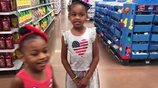 THE FLOOR IS LAVA CHALLENGE Family Fun in Walmart [upl. by Ellimac]