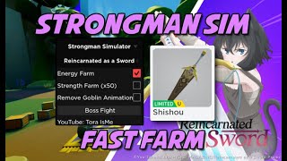 ⚔️OP Strongman Simulator Reincarnated as a Sword Script Hack  Fast Auto Farm Pastebin [upl. by Aihcats739]