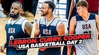 LeBron James amp Steph Curry vs Cooper Flagg During USA Basketball Scrimmage [upl. by Leola]