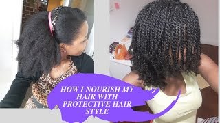 Comment nourrire ses cheveux pendant une coiffure protectrice [upl. by Yenterb]