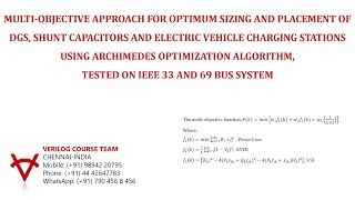 MULTIOBJECTIVEOPTIMUM SIZING AND PLACEMENT OF DGCAPACITORS AND EVCSARCHIMEDES OPTIMIZATION [upl. by Griseldis279]