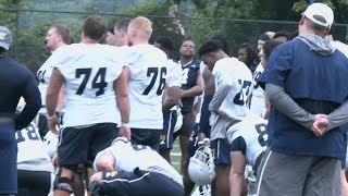 Mocs football team opens training camp for 2023 season [upl. by Dorkas207]