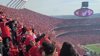 Tomahawk Chop at Arrowhead Stadium prior to kickoff at AFC Championship January 30th 2022 [upl. by Acireh]