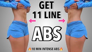 GET 11 LINE ABS  INTENSE 10 MIN AB WORKOUT at Home  30x30 Day  12 [upl. by Adnaloy]