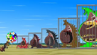 Rescue All Family GODZILLA amp KONG GODZILLA EARTH SHARK GIANT PYTHON Rotation Luck FUNNY CARTOON [upl. by Pacifica54]