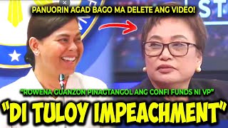 KAKAPASOK LANG ROWENA GUANZON GUSTO NG IPATANGAL ANG CONFI FUNDS PRESIDENTE AT OVP [upl. by Naletak]