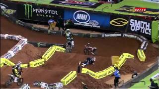 Malcolm Stewart HORRIBLE crash at Atlanta Supercross 2012 [upl. by Deeas]