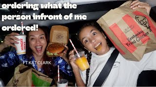 ORDERING WHAT THE PERSON IN FRONT OF ME ORDERED ft Kat Clark [upl. by Gney995]