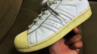 HOW TO UNYELLOW YOUR ADIDAS SUPERSTAR YELLOWISH SOLE Restoration 101 [upl. by Marysa]