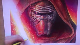 KYLO REN from Star Wars  Speed drawing by Alessandro Conti [upl. by Atolrac]