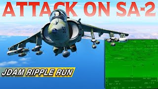 AV8B Harrier JDAM Ripple Run on SA2  DCS World Multiplayer Combat [upl. by Tawnya5]