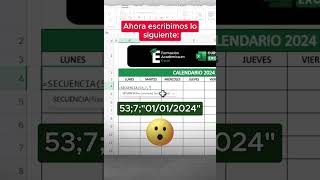 📆 Crea un calendario con una sola fórmula tutorial exceltips exceltutorial trucos excel tips [upl. by Dixie103]