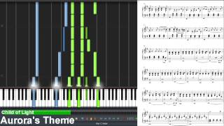 Child of Light  Auroras Theme Synthesia Piano Tutorial [upl. by Roybn461]