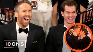 Ryan Reynolds and Andre Garfield KISS in the GOLDEN GLOBES AWARD [upl. by Nosneh]