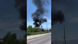 Fire across from BC SPCA in Kelowna [upl. by Einner36]