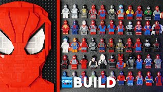 55 SPIDERMAN LEGO Minifigures  SPIDER BOOK Speed Build  Marvel  Unofficial LEGO  Beat Build [upl. by Madella]