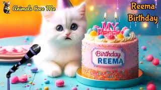 REEMA HAPPY BIRTHDAY SONG WITH NAMES  Adorable Cute Cat 😺 [upl. by Shirley642]