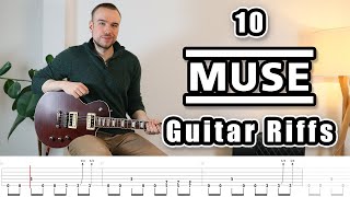 10 Iconic MUSE Guitar Riffs with Tabs [upl. by Daffi]