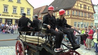 Großer Festzug mit 1000 Teilnehmern  150 Jahre Feuerwehr Haßfurt [upl. by Ainafets]