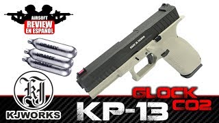 KP13 co2 KJW URBAN GREY Airsoft Review en Español  Test Shot amp Crono [upl. by Nnaj]