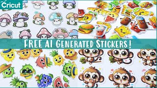 Make FREE AIGenerated Stickers with a Cricut  Using the Create Sticker Function in Design Space [upl. by Eissim]