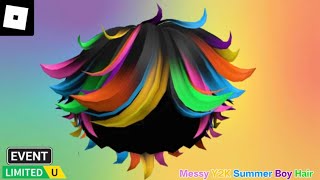 EVENT How To Get The FREE CAC Messy Y2K Summer Boy Hair  ROBLOX UGC Limited Codes [upl. by Naul]