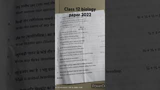 Class 12 biology paper 2022 [upl. by Orlan78]