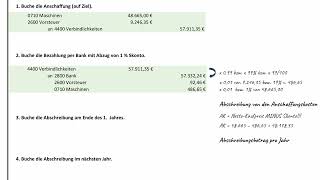 Lineare Abschreibung  Buchungen Anschaffungskosten [upl. by Asilav]