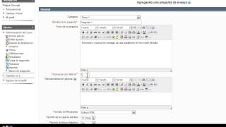 Crear pregunta tipo quotEnsayoquot Moodle [upl. by Aicener843]