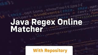 java regex online matcher [upl. by Atiuqram]