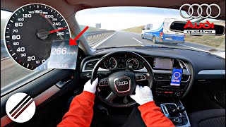 Audi A4 30 TDI Quattro TOP SPEED DRIVE ON GERMAN AUTOBAHN 🏎 [upl. by Gretta]