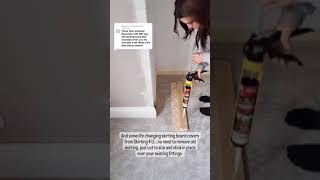 How to fit skirting board covers to the wall shorts [upl. by Lotte]