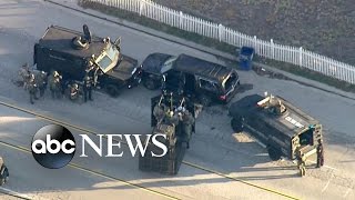 San Bernardino Shooting Suspects Violent Standoff with Police [upl. by Friedrick]