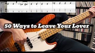 Paul Simon  50 Ways to Leave Your Lover Bass Cover Tabs in Video [upl. by Karlise]