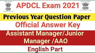 APDCL QUESTION PAPER SOLVED  APDCL SAHAYAK QUESTION PAPER SOLVED in assamese NIE [upl. by Temme]