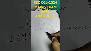 SSC CGL 2024 MAINS EXAM DATEssc cgl gkexamdate [upl. by Yelha]