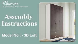 VikiFurniture Wardrobe Loft Assembly Instruction Video  Model Wardrobe With 3 Door Loft [upl. by Eva521]