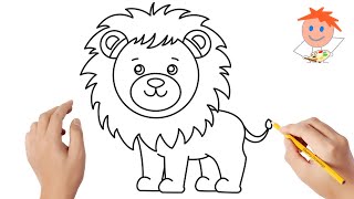 How to draw a lion  Easy drawings [upl. by Karna]