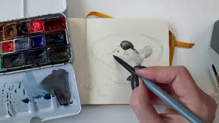 How to Draw Olives in a Glass Bowl🍸 Watercolor Sketch Tutorial [upl. by Eolande761]