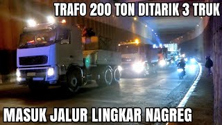 Andalkan 1 Truk Saja Untuk Narik Tak Cukup Truk Pembawa Trafo Melintas Sampai Jalan Lingkar Nagreg [upl. by Ikairik457]