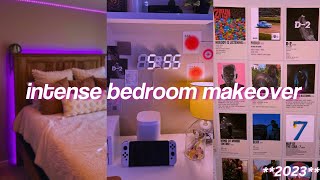 extreme bedroom MAKEOVER  tour new bed decor LOTS of unboxing  more 2023 [upl. by Selmore]